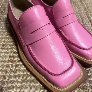 Pink Leather L’intervalle Loafers